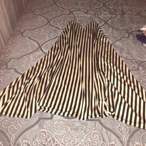 Long cream and black striped romper.